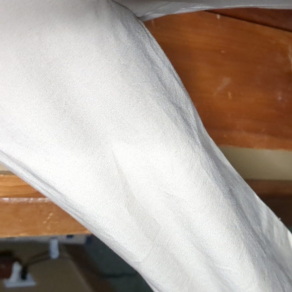 MEXX* 3/4 sleeve faux wrap front side buckle 2pkt side zip access khaki blouse - Picture 3 of 16